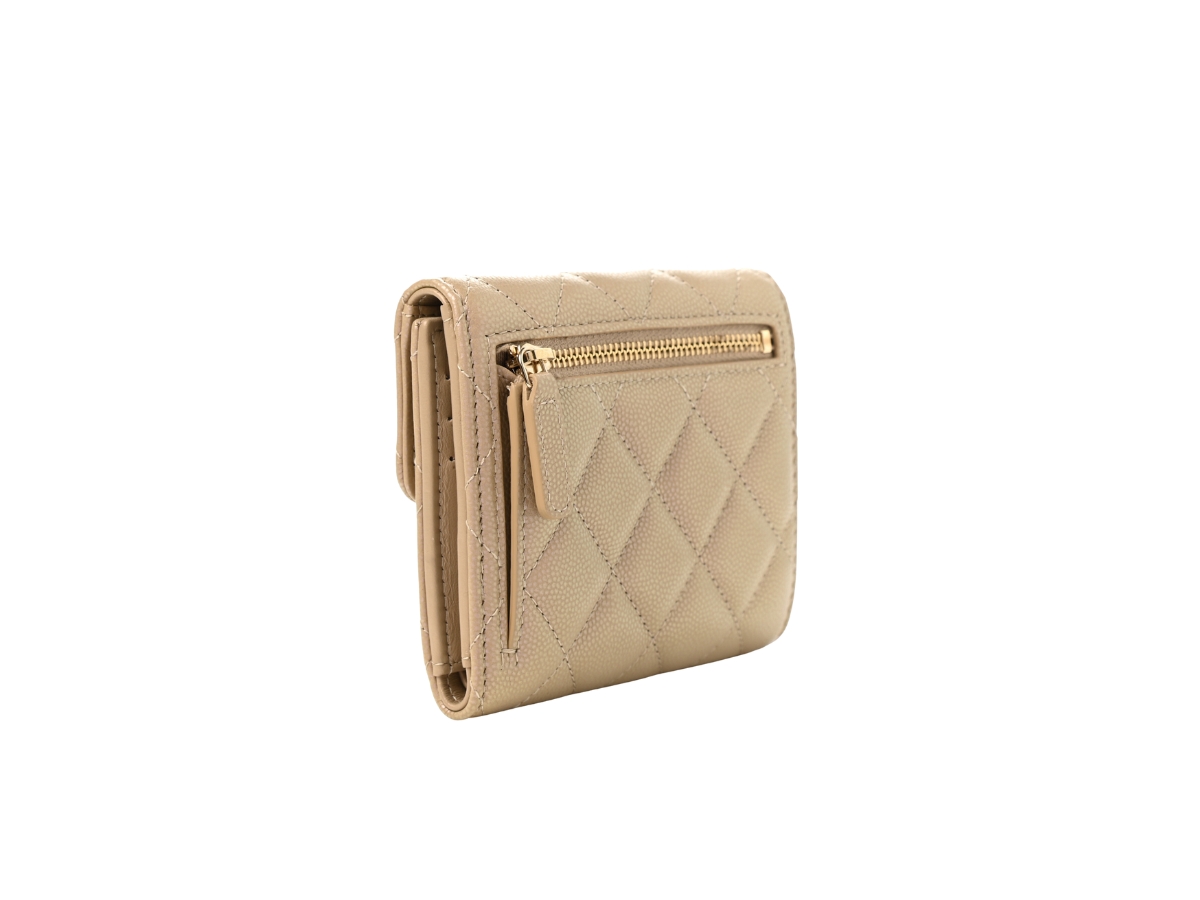 Chanel Flap Compact Wallet Quilted Caviar Gold-tone Black in Caviar with  Gold-tone - US