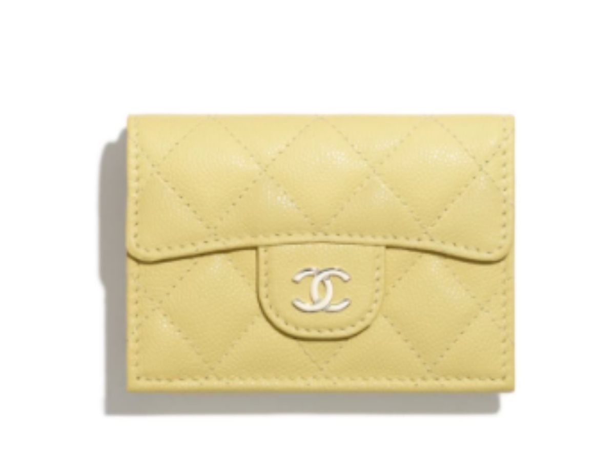SASOM  bags Chanel Classic Tri-fold Small Flap Wallet Yellow Holo