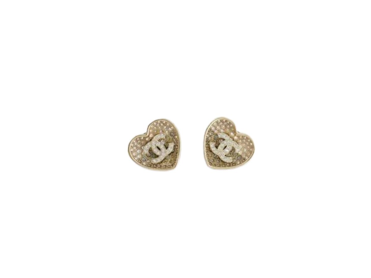 Chanel metal hot sale strass earrings