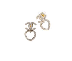 Chanel Coco Heart Earrings Champagne Gold