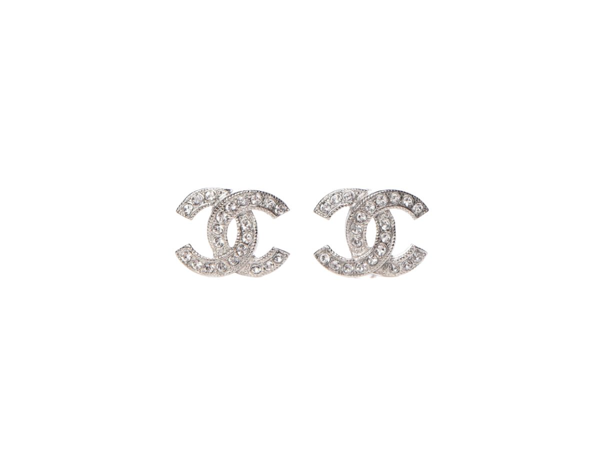 Chanel  Gold Crystal Stud Earrings  All The Dresses