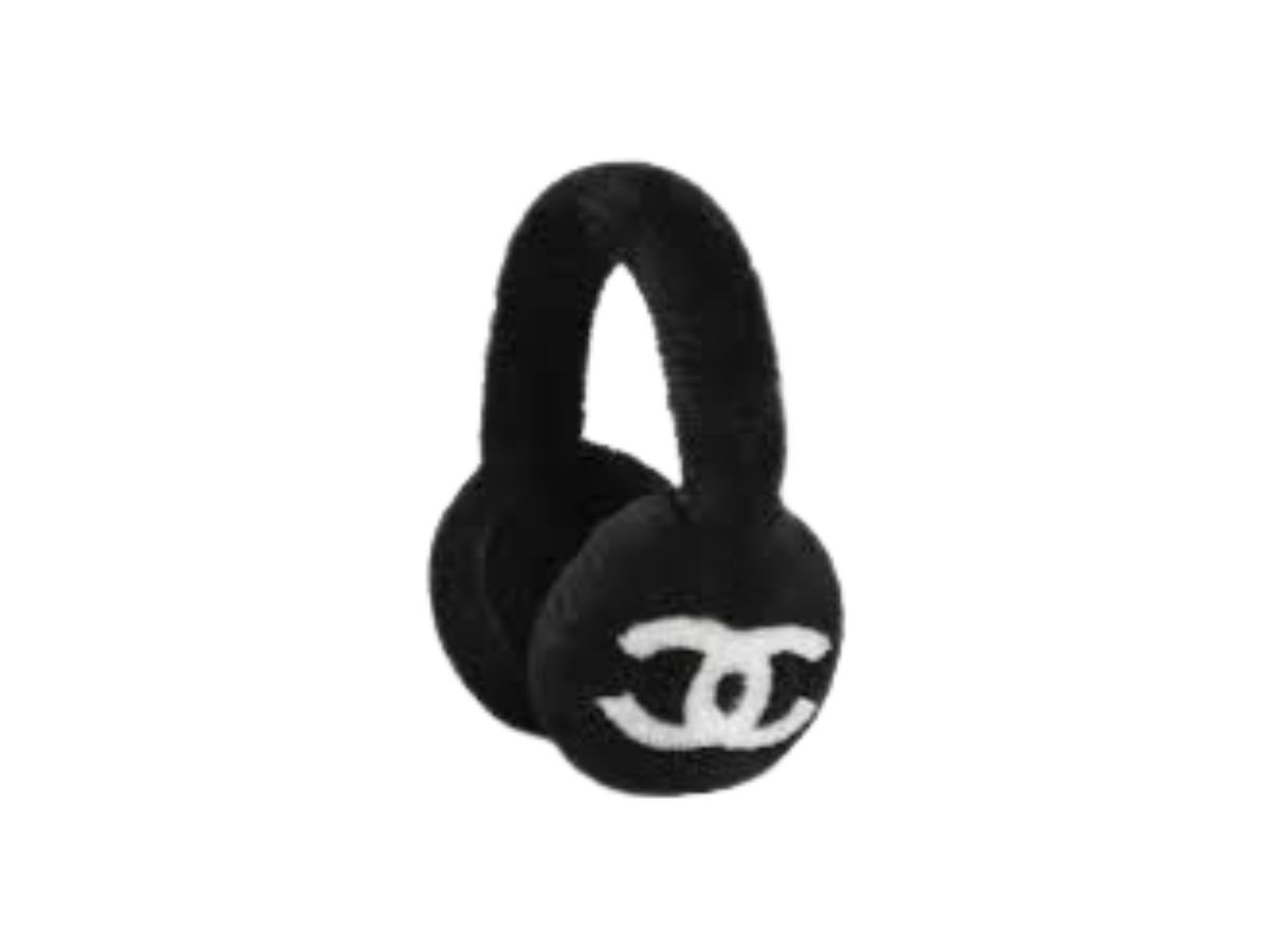 SASOM เครื่องประดับ Chanel Earmuffs In Shearling Lambskin Black And