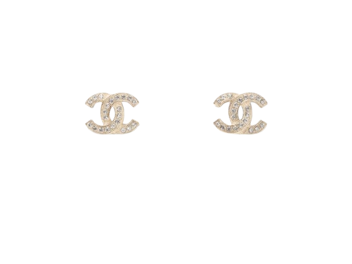 SASOM  accessories Chanel Earrings In Metal Strass With Gold