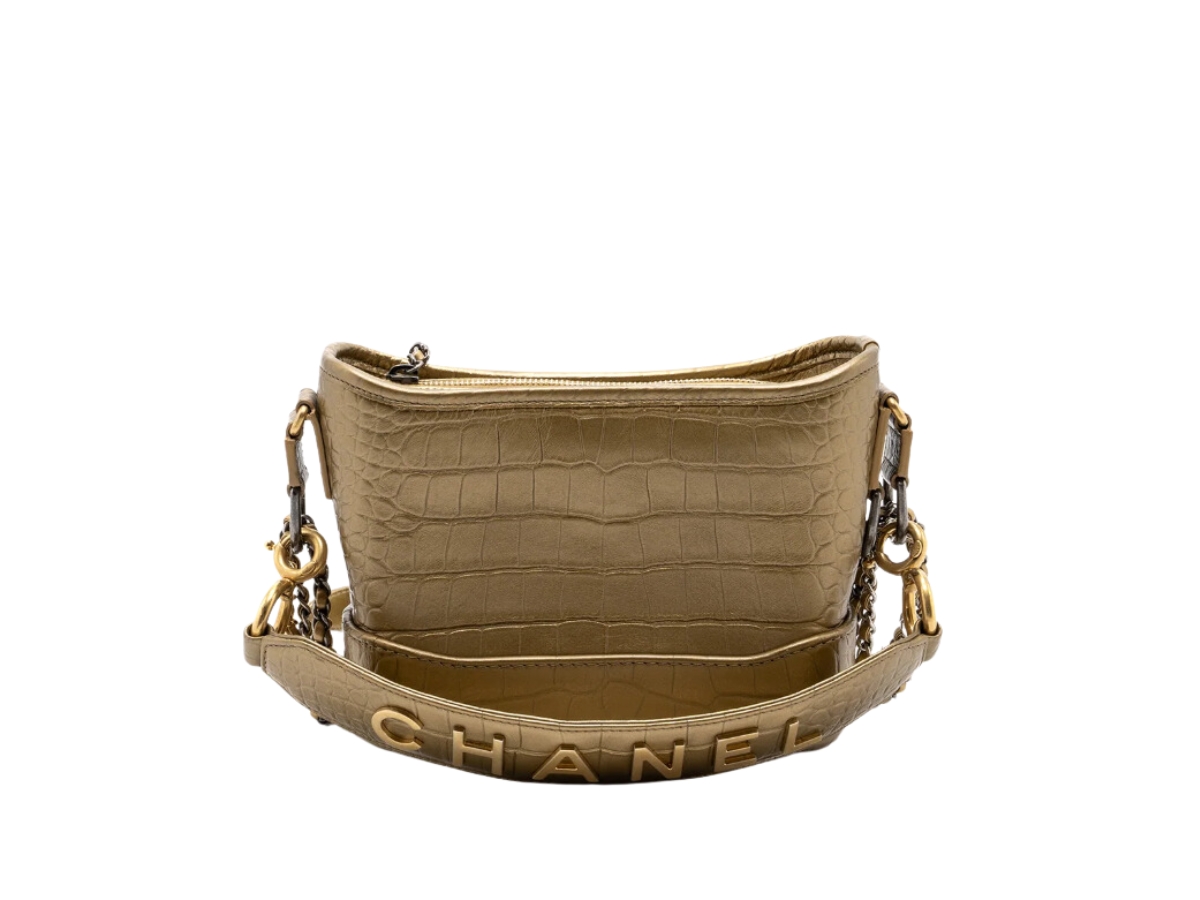 Crocodile Embossed Chain Decor Hobo Bag