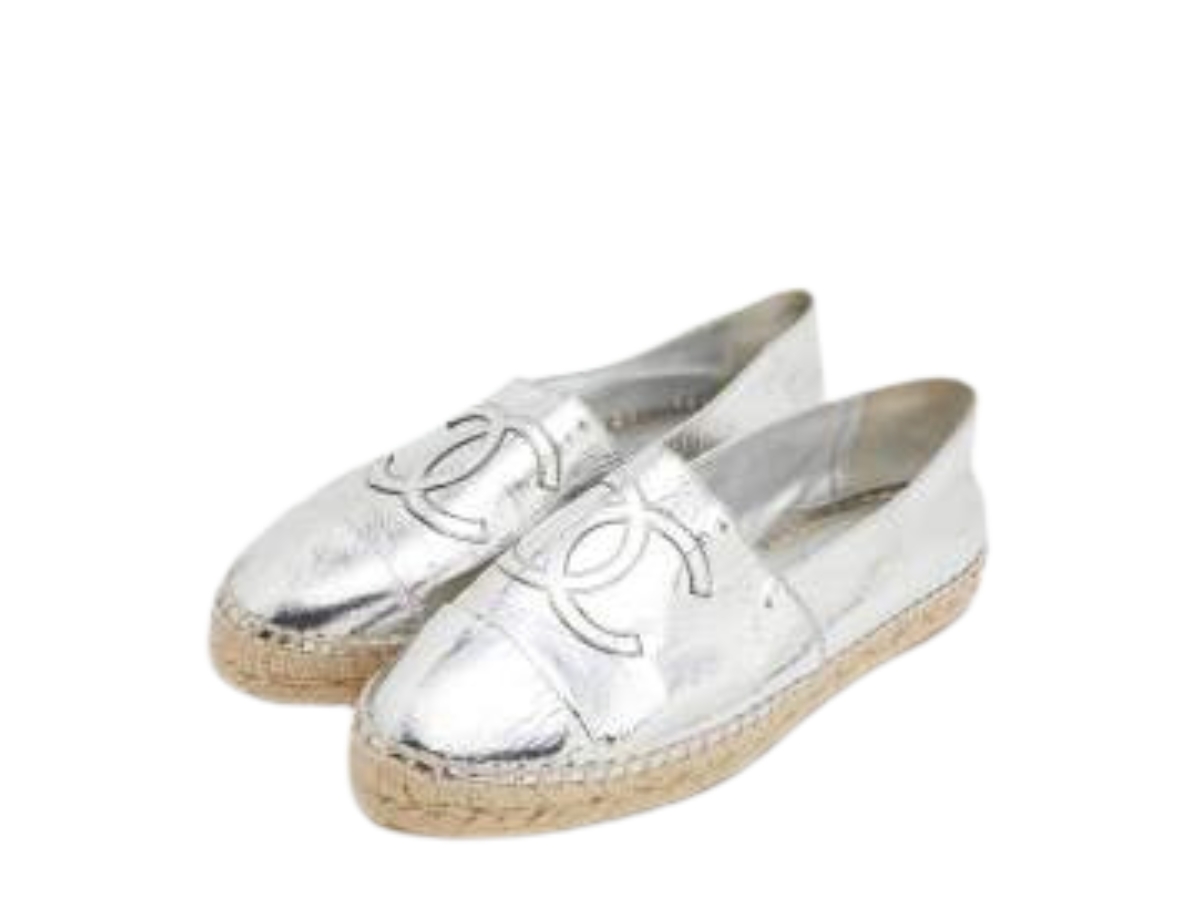 Chanel espadrilles store silver