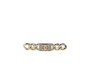 Chanel Golden Hair Clip With Crystals