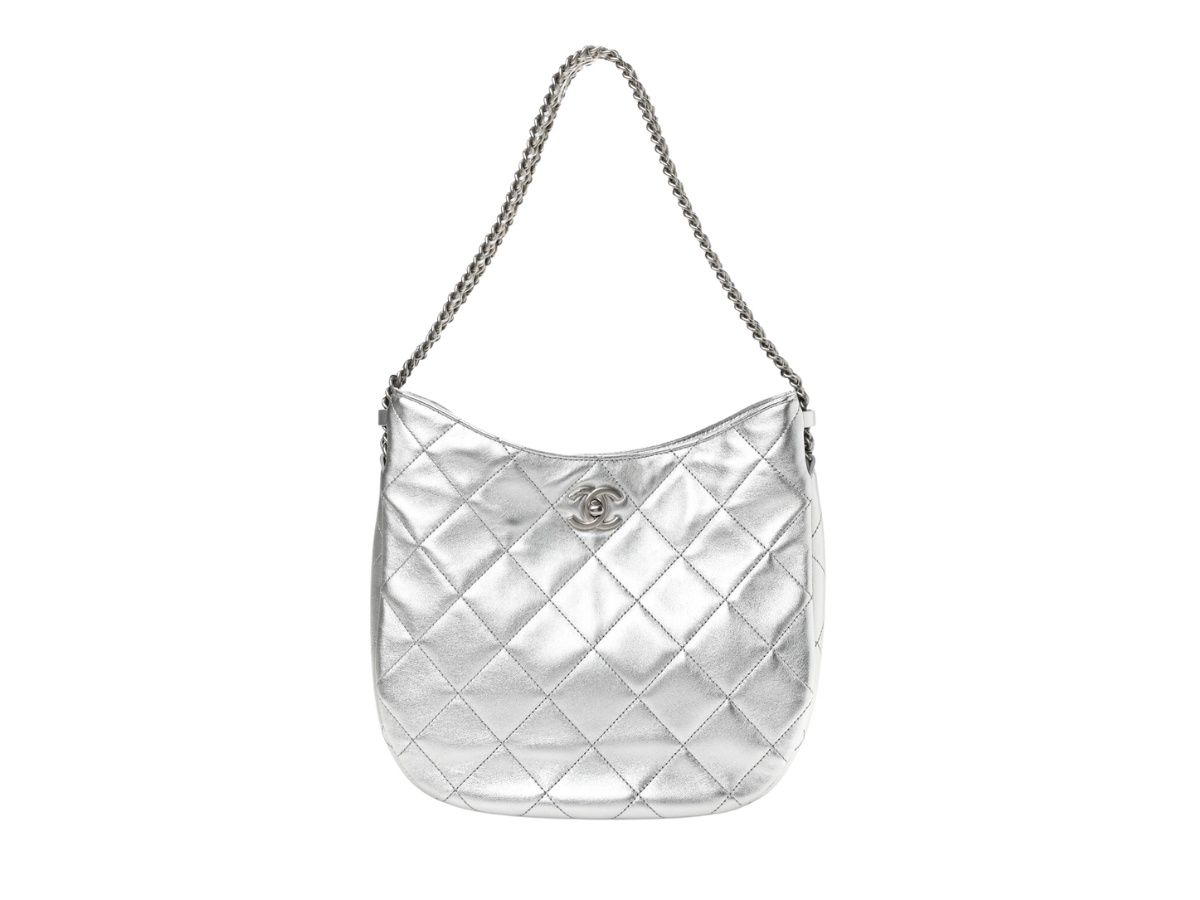CC HOBO BAG 22 PINK LAMBSKIN SILVER HARDWARE 20CM