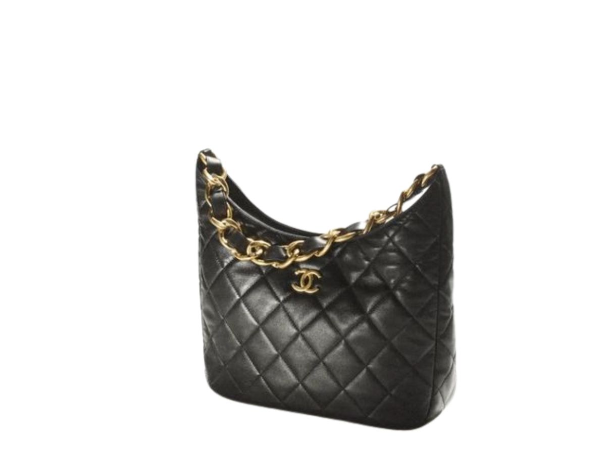 SASOM  Chanel Hobo Bag Large Chunky Chain Strap Lambskin