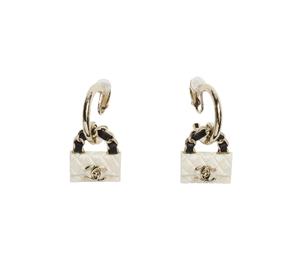 Buy Chanel Hoop Earrings In Resin And Calfskin With Gold-Pearly White Black at Sasom – Authentic and Ready to Ship
