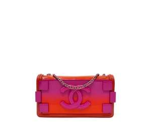 SASOM  bags Chanel Lego Flap Crossbody Bag In Leather With Silver Hardware  Orange-Pink Check the latest price now!