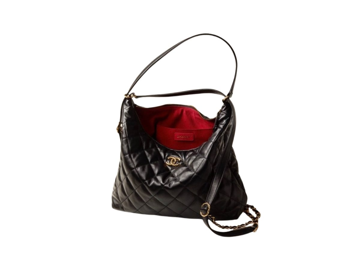 SASOM  bags Chanel Maxi Hobo Bag In Lambskin With Gold-Tone Metal