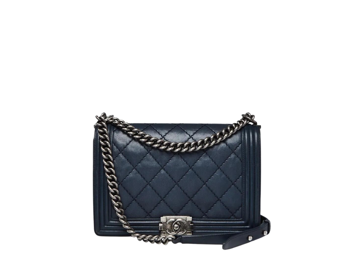 SASOM | bags Chanel Medium Boy Chanel Handbag In Calfskin Leather With ...