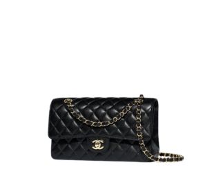 Chanel Medium Classic Handbag In Grained Calfskin With Gold-Tone Metal Black