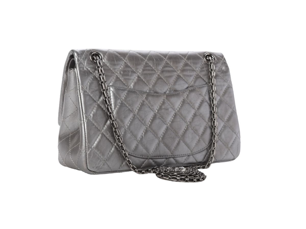 Chanel Silver Quilted Leather Reissue 2.55 Classic 226 Flap Bag