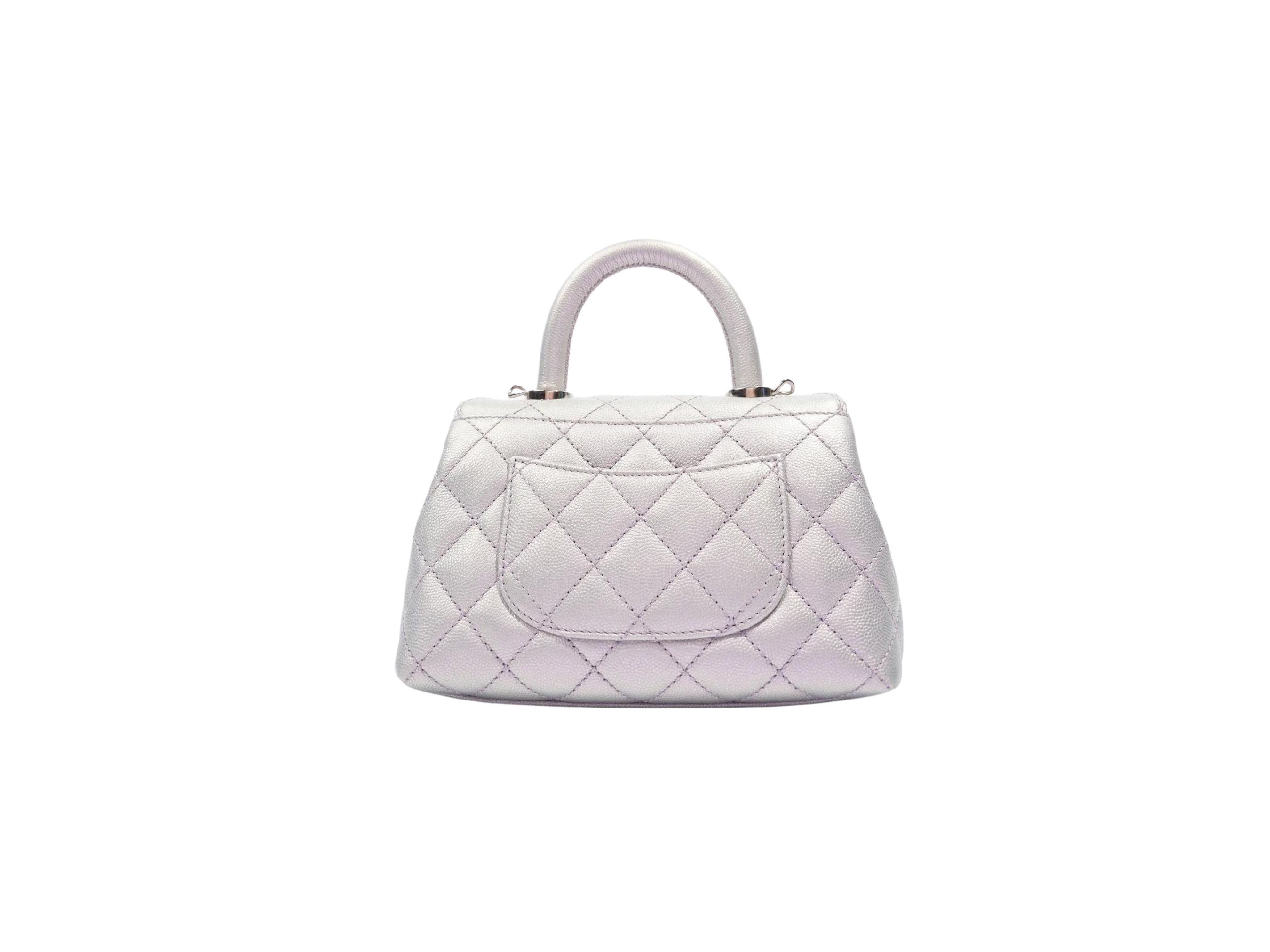 SASOM  bags Chanel Mini Coco Handle Flap Bag In Grained Calfskin With  Silver-Tone Metal Iridescent Purple Check the latest price now!