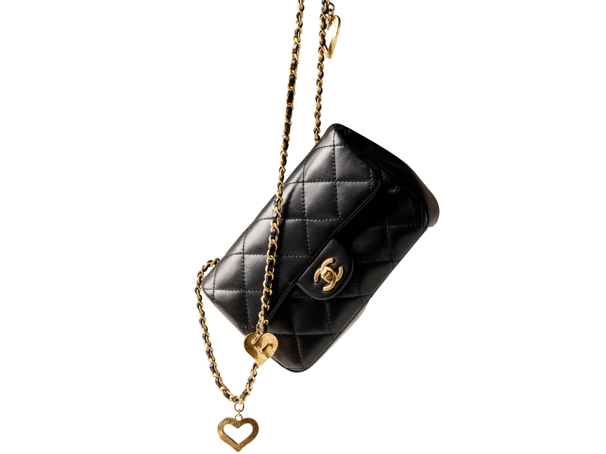 SASOM  bags Chanel Mini Flap Bag with Lambskin Leather & Gold