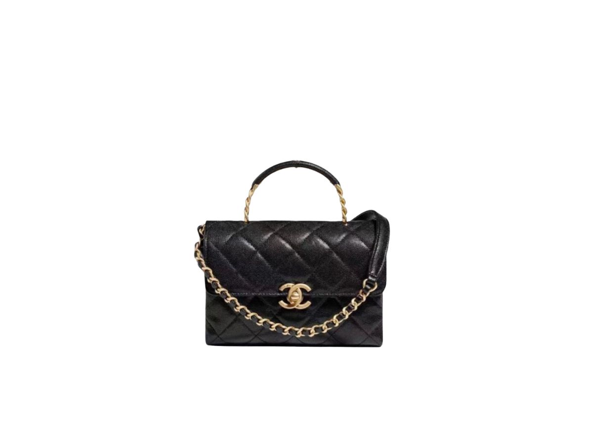 SASOM  bags Chanel Mini Flap Bag With Top Handle In Grained Shiny Calfskin  With Gold-Tone Metal Black Check the latest price now!