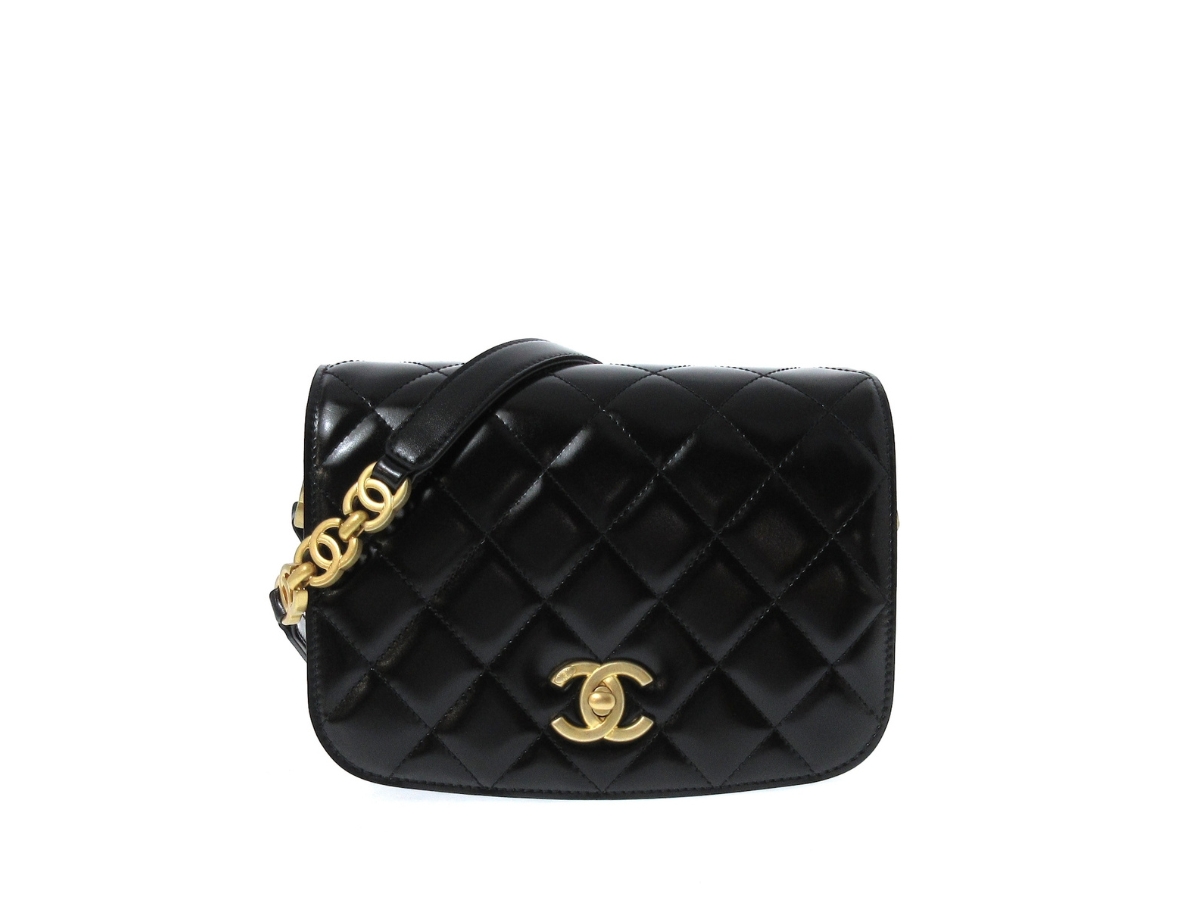 SASOM  bags Chanel Mini Messenger Bag In Suede-Shiny Calfskin