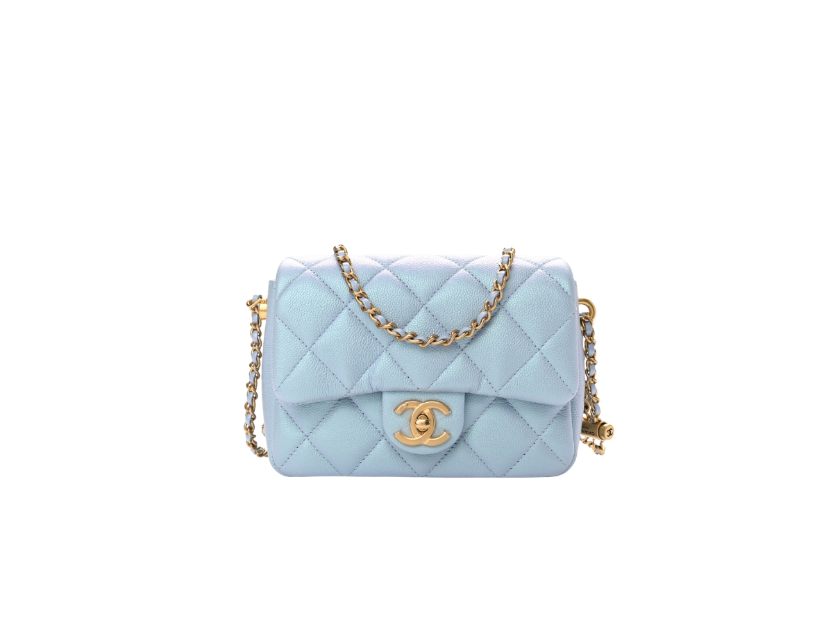 SASOM  กระเป๋า Chanel Mini My Perfect Flap Bag In Grained Calfskin With  Gold-Tone Metal Light Blue เช็คราคาล่าสุด
