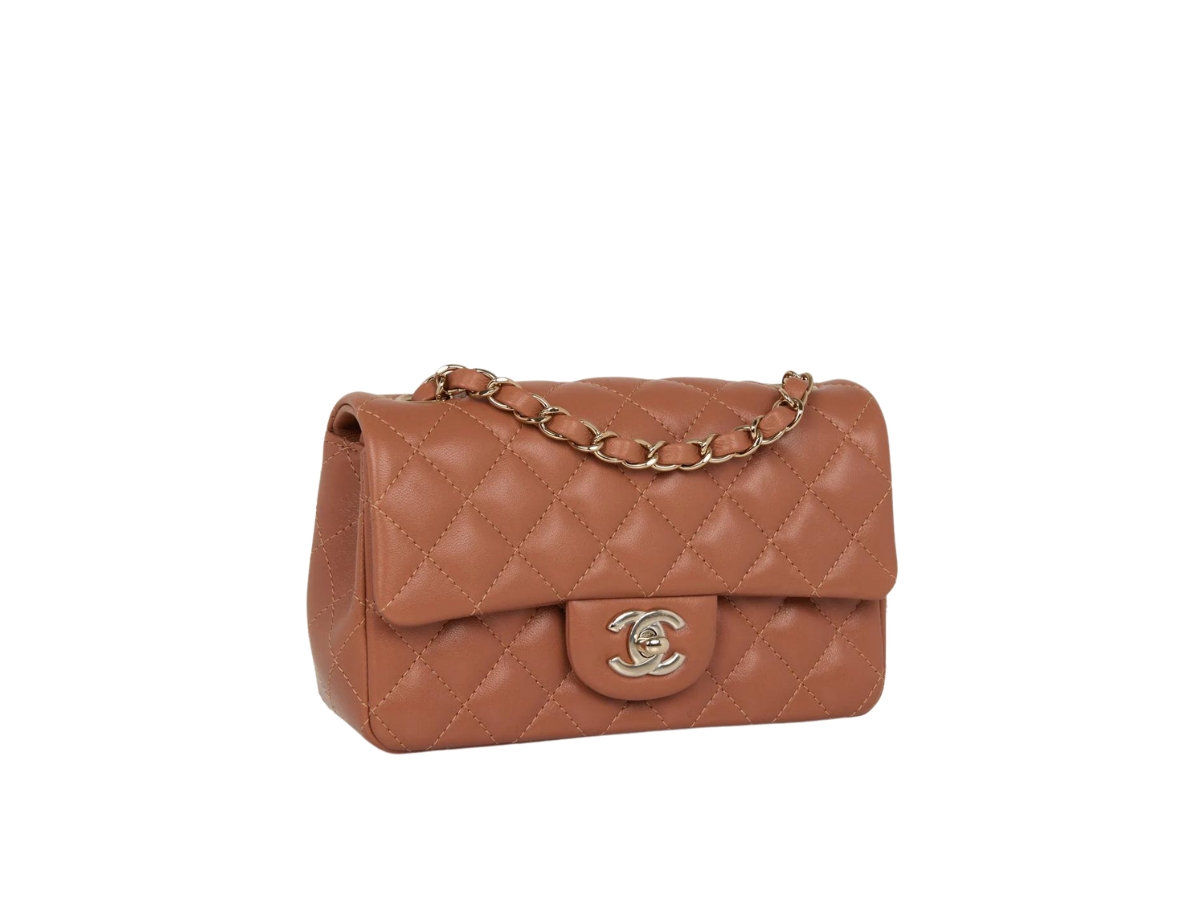 Chanel Classic Mini Rectangular 21P Metallic Gold Grained Quilted