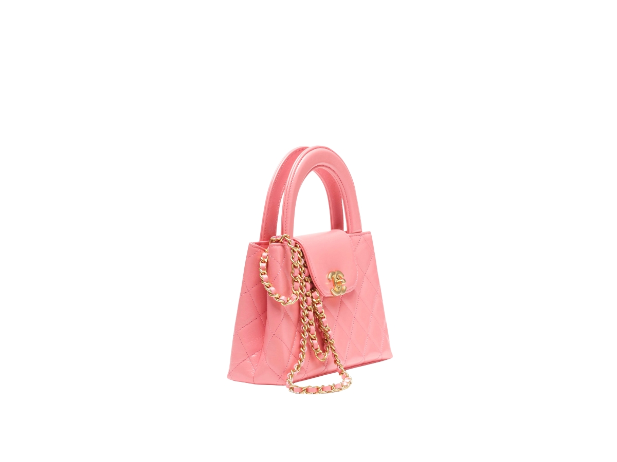 Shopping bag, Shaded calfskin & silver-tone metal, orange, coral & pink —  Fashion