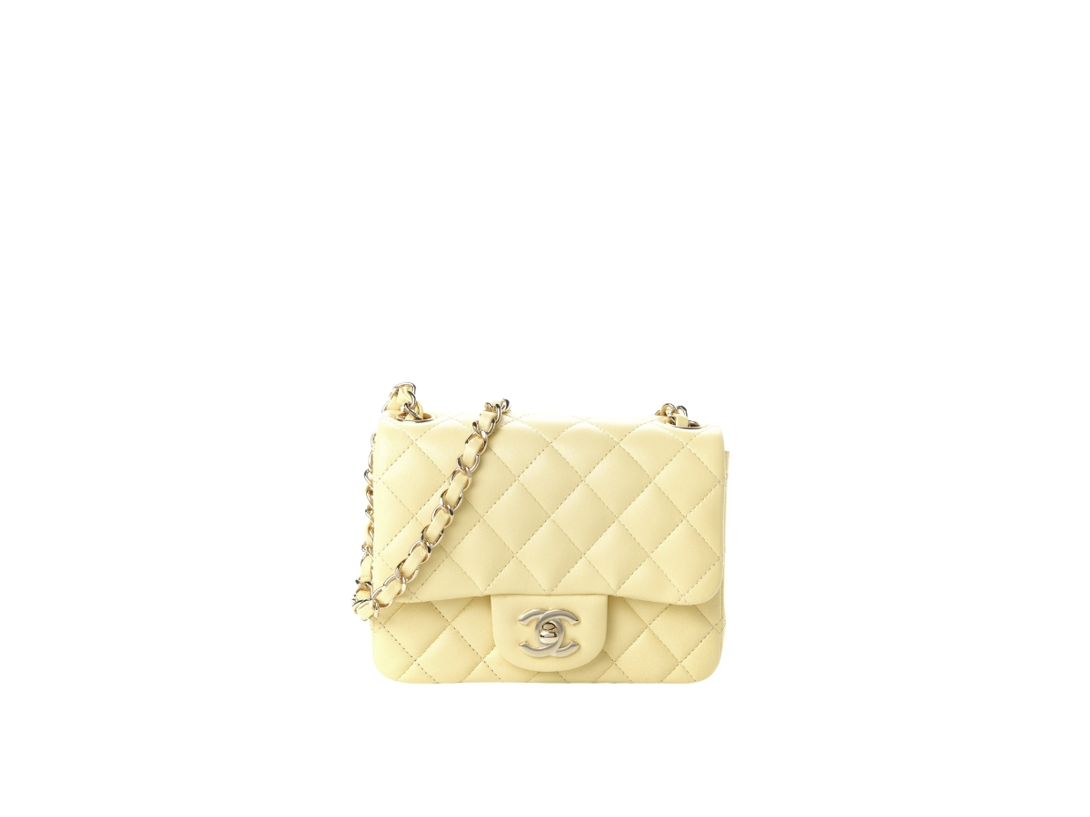 Chanel Vintage 24k gold mini square flap hand bag white satin silk  crossbody