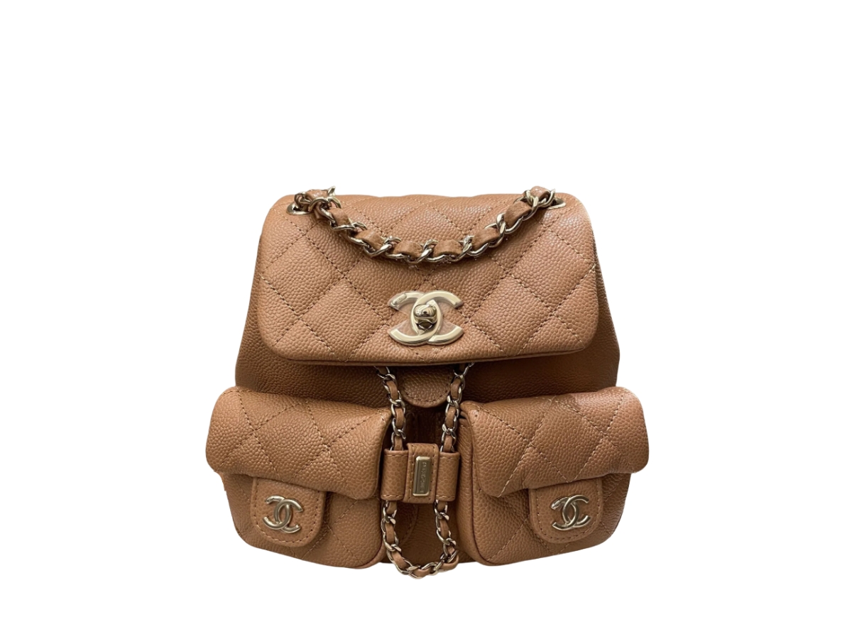 SASOM bags Chanel Quilted Duma Backpack 23P In Leather With Gold