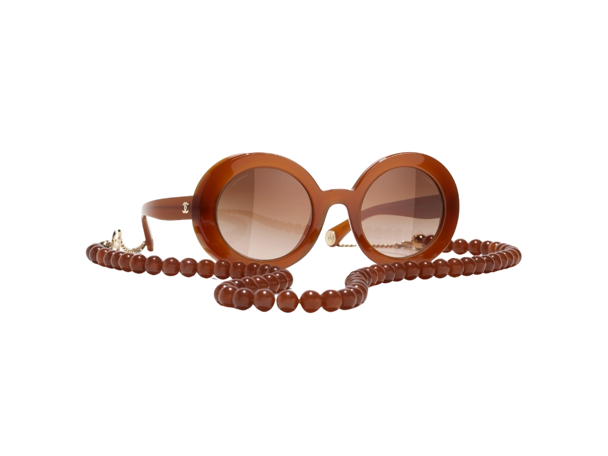 Chanel Round CC Mirror Sunglasses Sunglasses Chanel Chaîne CC Gold Matte CH4265Q C395/3 53-21  main image 2