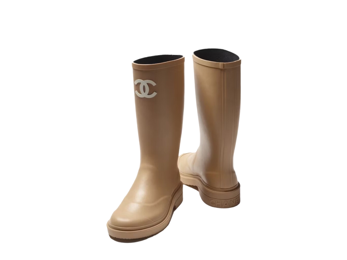 Chanel Rubber Rain Boots Beige - G39620 X56326 0Q304 - US