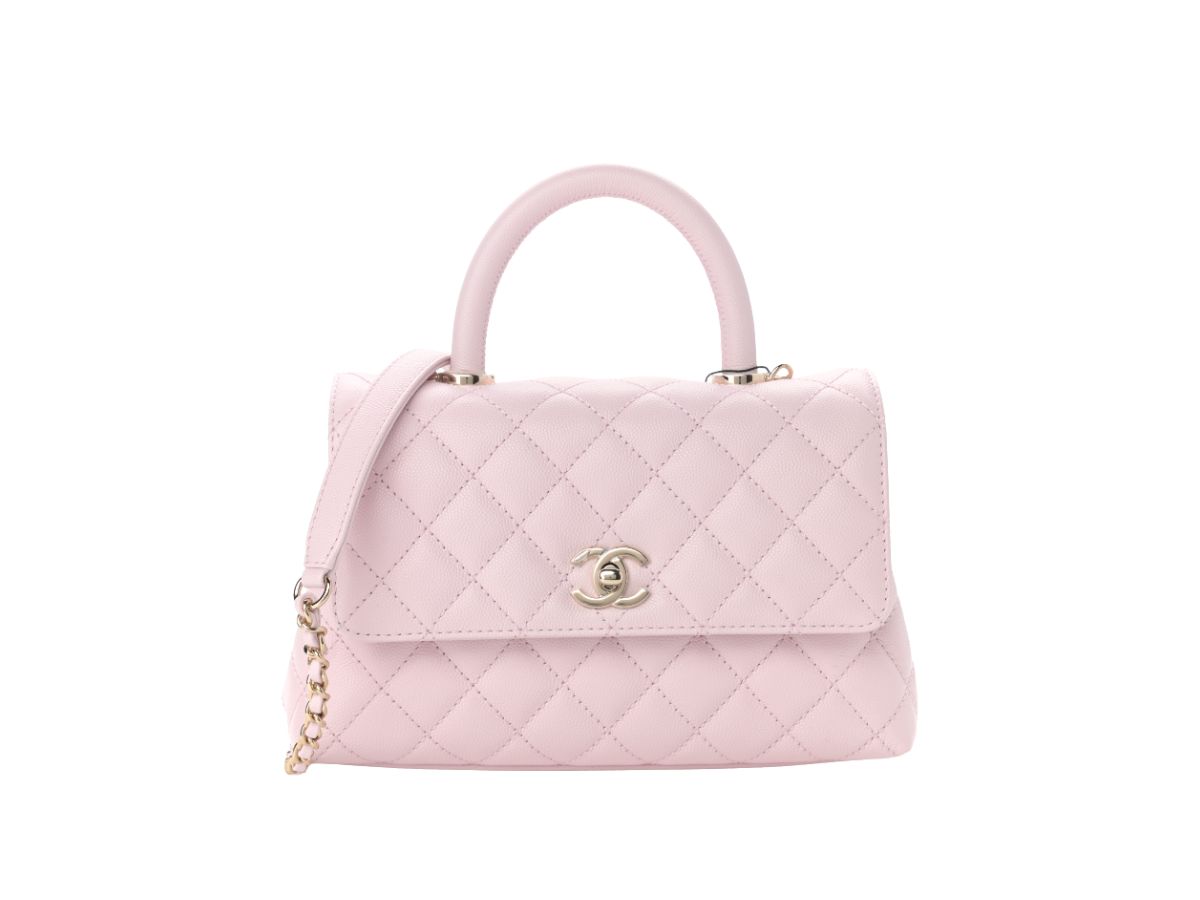SASOM  Chanel Small Coco Handle Flap Bag Light Pink Caviar
