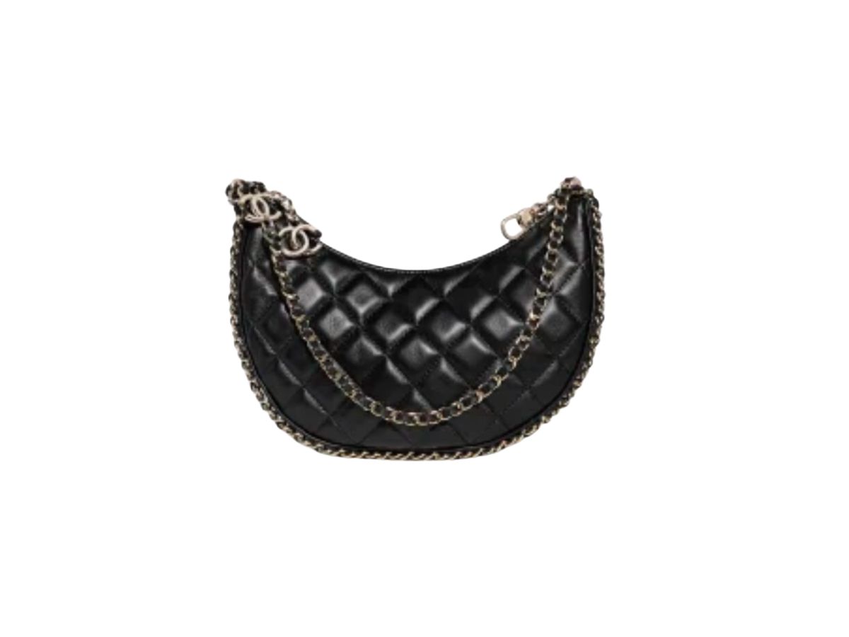 SASOM  bags Chanel Small Hobo Bag In Lambskin With Shiny Light Gold Metal  Black Check the latest price now!