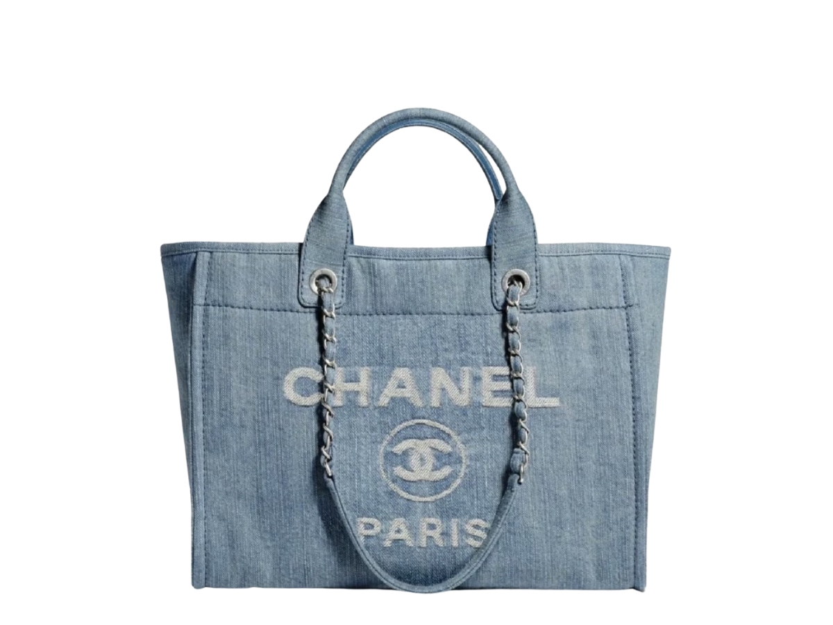 Chanel Deauville small shopping tote blue denim