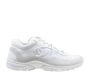 SASOM  shoes Chanel Sneaker Suede Calfskin Fabric White (W) Check the latest  price now!