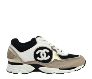 Chanel sneakers hot sale gold black