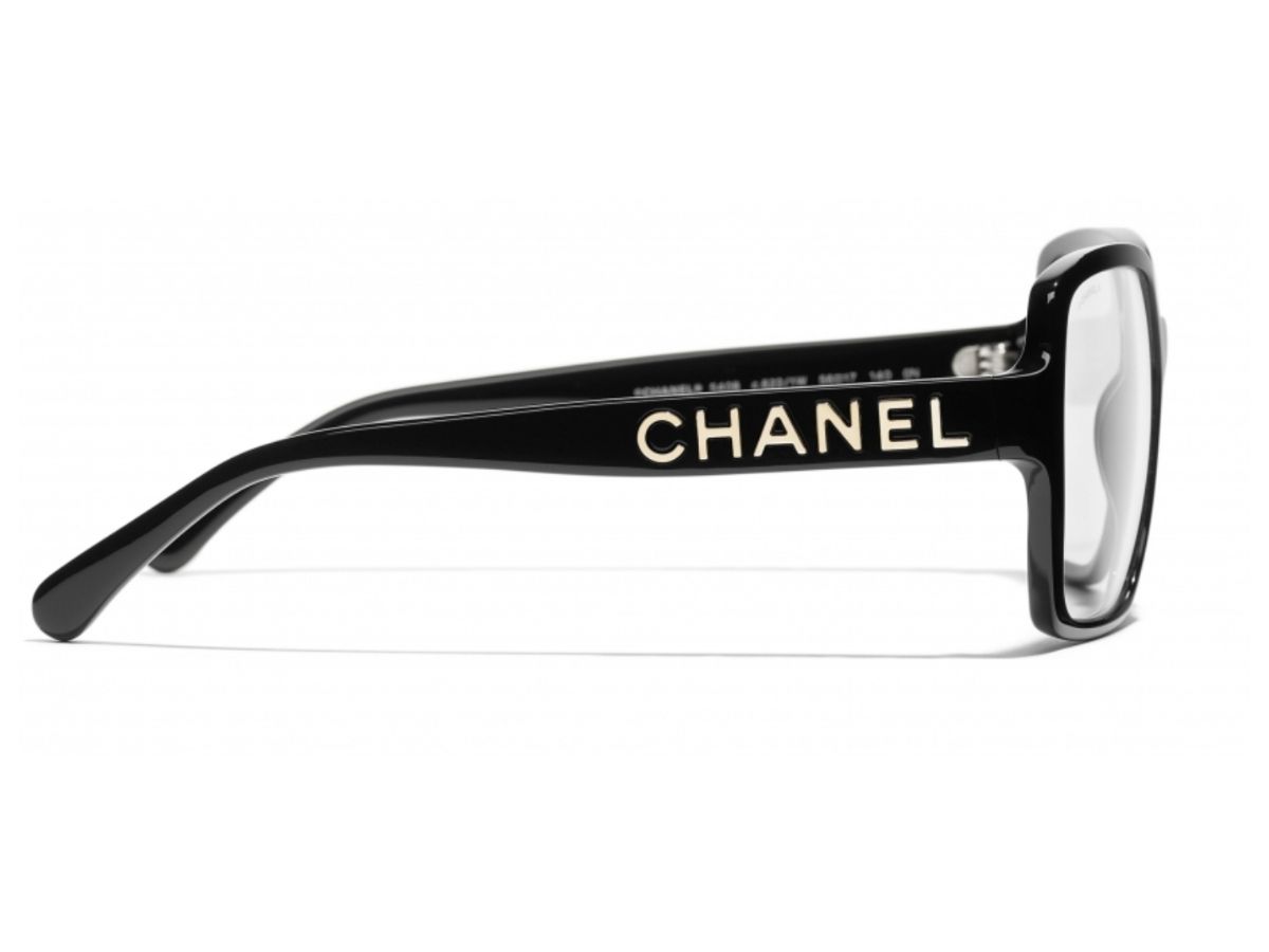 Chanel - Square Sunglasses - Black Gold Transparent - Chanel