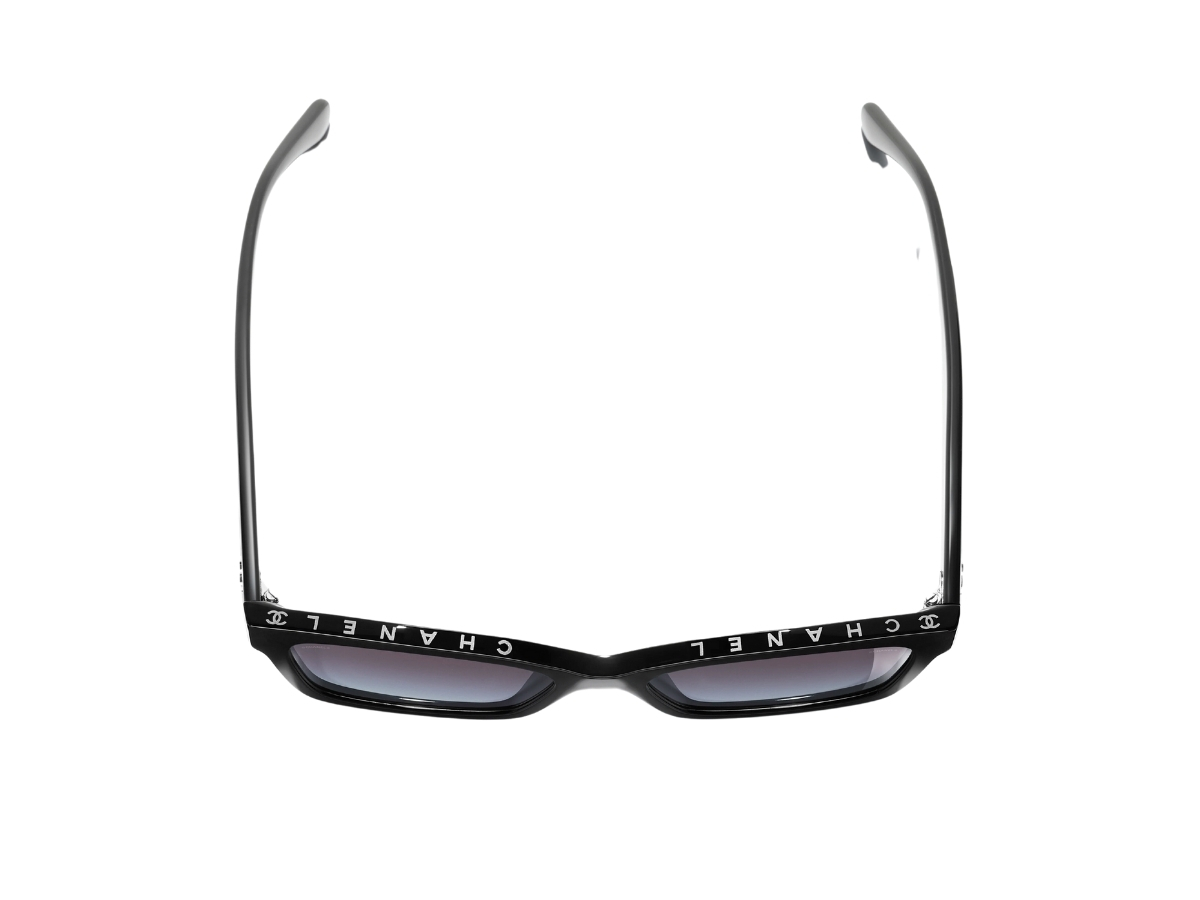 Chanel Square Sunglasses In Black Acetate Frame With Grey-Polarized-Gradient Lenses