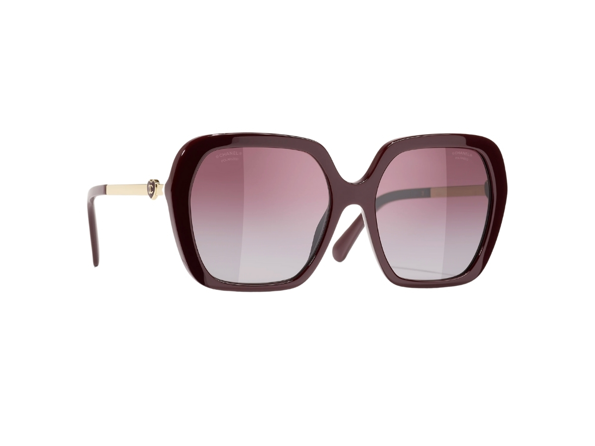 CHANEL Burgundy Sunglasses with Gold Logo BRAND NEW!!! Rare! Chanel 6024 Sunglasses (Burgundy/Gold) | eBay main image 2