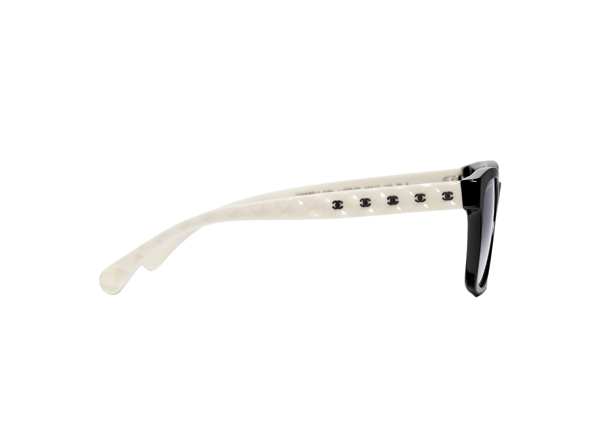 Authentic CHANEL White Frame Black Gradient Square Sunglasses with Quilted Case Chanel Quilted Sunglasses - Etsy main image 2