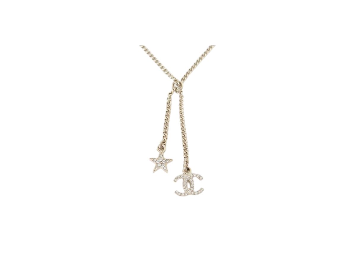 Chanel Necklace/Pendant Star Motif/Coco Mark/Cc Chrome Silver/Rhinestone  Second | eBay