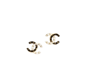 Buy Chanel Stud Earrings In Metal Gold White and Black at Sasom – Authentic and Ready to Ship