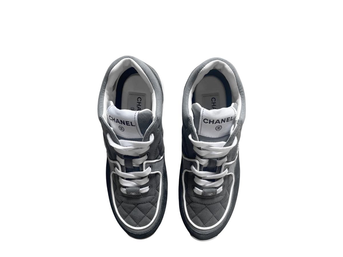 SASOM  shoes Chanel Trainer Sneakers In Fabric and Suede Calfskin Light  Grey (W) Check the latest price now!