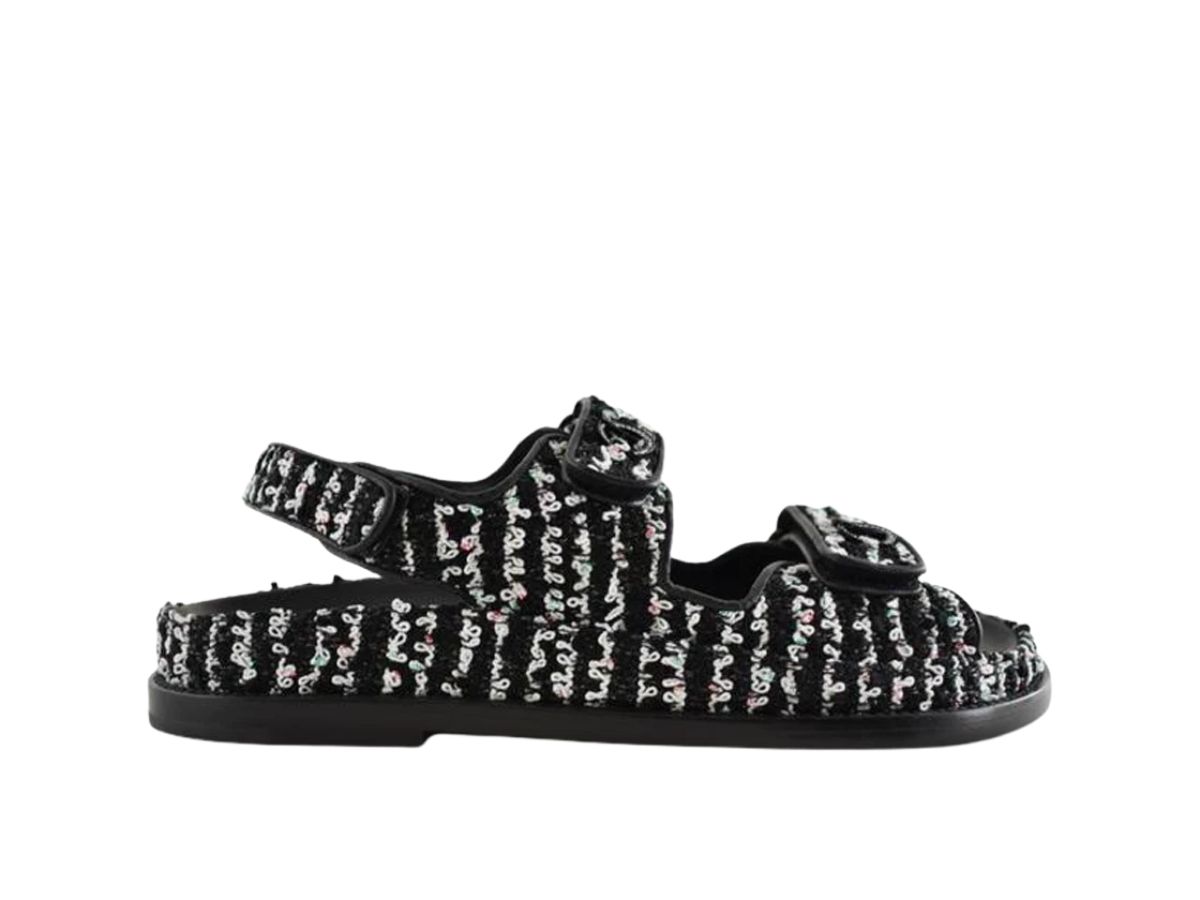 SASOM  shoes Chanel Tweed Dad Sandals Black-White (W) Check the latest  price now!