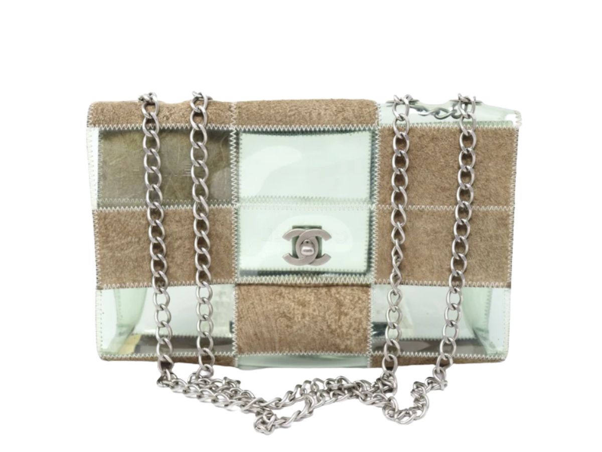 Chanel Transparent Naked Classic Silver Vintage Flap Bag