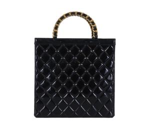 Chanel Vintage Tote Bag In Patent Leather With Gold Hardware Black