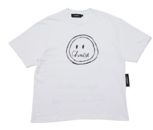 CHEMISE Smiley Drawing White T-Shirt