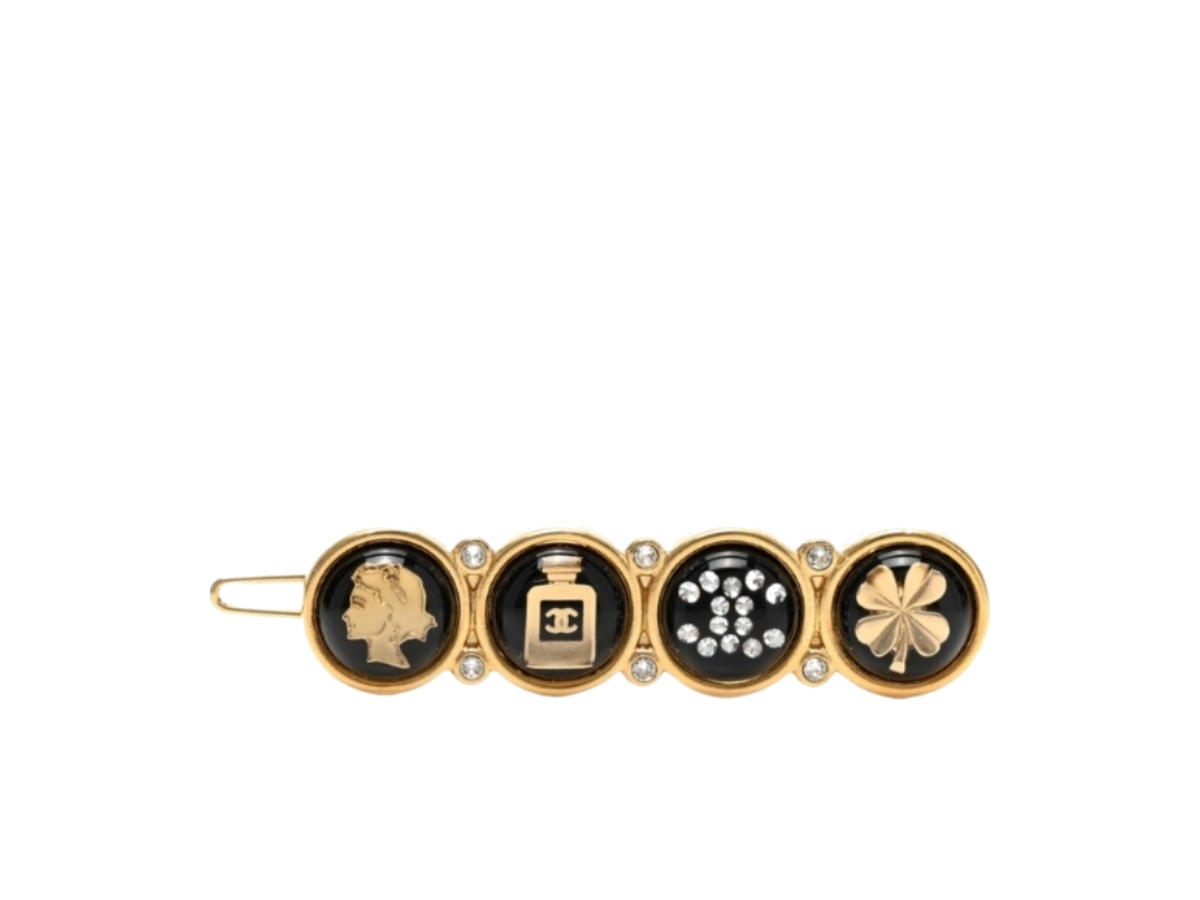 CHANEL CC Crystals Resin Hair Clip Barrette Chanel Metal Resin Enamel Crystal CC Hair Clip Barrette  main image 4