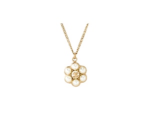 Buy Chanel Vintage CC Faux Pearl Flower Pendant Necklace Gold at Sasom – Authentic and Ready to Ship