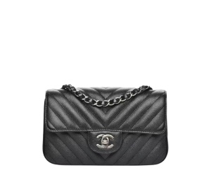 Buy Chanel Mini Rectangular Flap Chevron Quilted Metallic Black at Sasom – Authentic and Ready to Ship