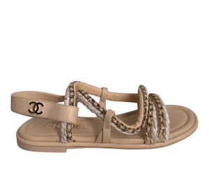 Buy Chanel Leather Sandals Beige (Women's) at Sasom – Authentic and Ready to Ship