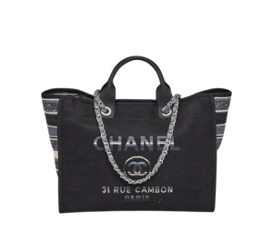 Buy Chanel Deauville Large Shopping Tote Bag Black at Sasom – Authentic and Ready to Ship